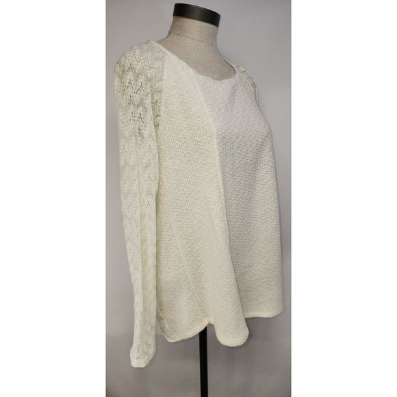 Anthropologie One September Women's White Sweater Size M - Picture 5 of 8